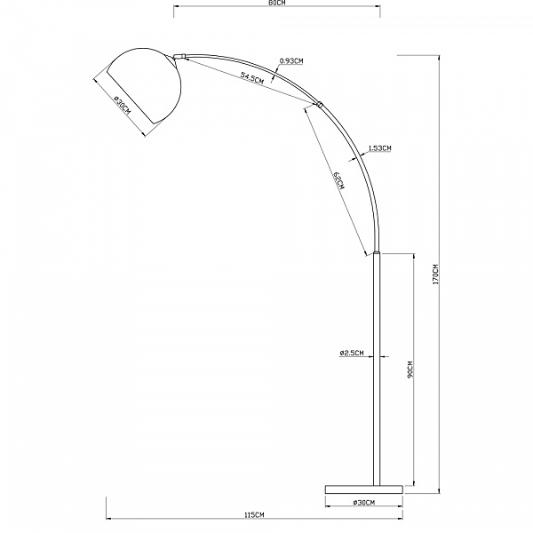 Торшер Arte Lamp GOLIATH A5822PN-1SS