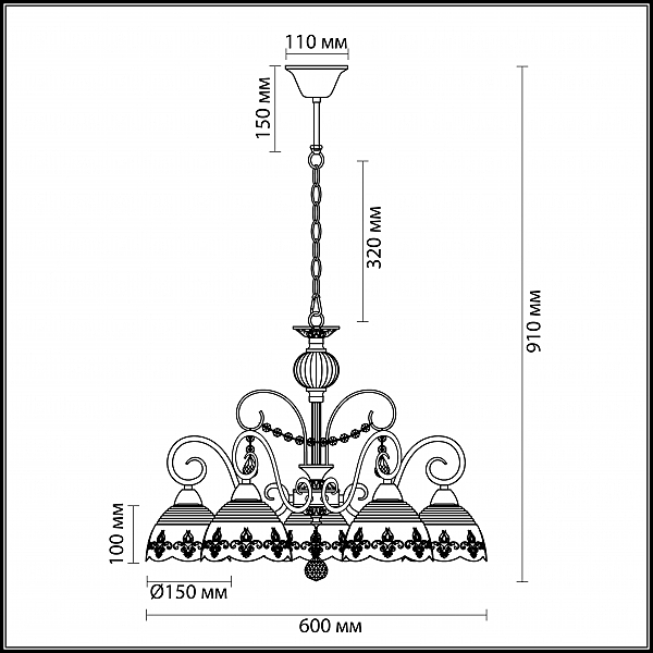 Подвесная люстра Odeon Light Milagros 3208/5