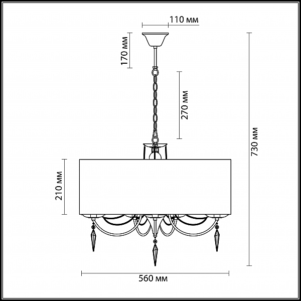 Подвесная люстра Odeon Light OFELIA 3210/5A