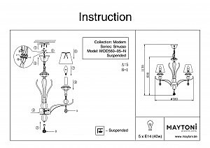 Подвесная люстра Maytoni Smusso MOD560-05-N