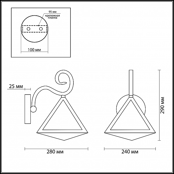 Настенное бра Odeon Light Imira 3297/1W