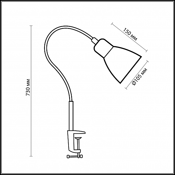 Лампа на прищепке, струбцине Odeon Light Pika 3371/1T