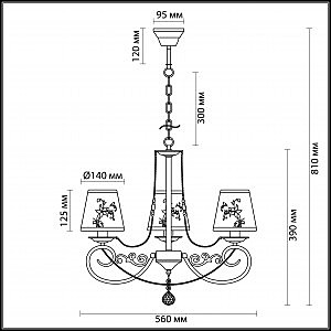 Люстра подвесная с цветочками Tierri 3405/3 Lumion