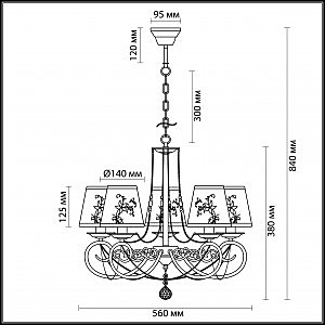 Люстра подвесная с цветочками Tierri 3405/5 Lumion