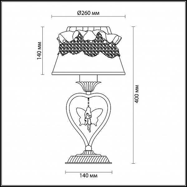 Настольная лампа с бабочками Ponso 3408/1T Lumion
