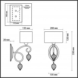 Настенное бра Odeon Light Iderina 3397/1W