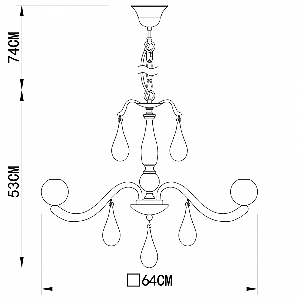 Подвесная люстра Arte Lamp Sigma A3229LM-6CC