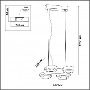 Светильник подвесной Odeon Light Pumavi 3493/40L