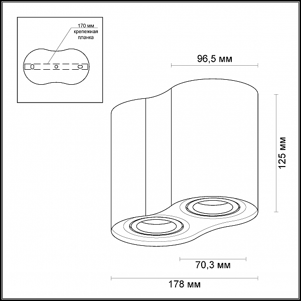 Накладной светильник Odeon Light Pillaron 3563/2C