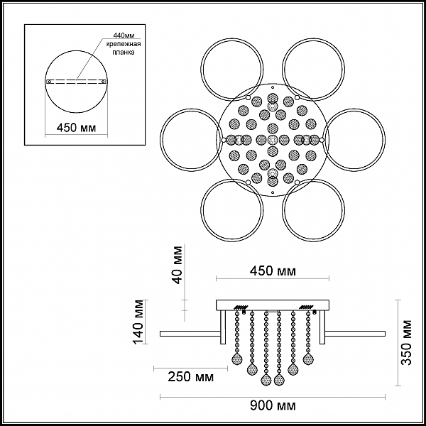 Потолочная светодиодная люстра Velo Odeon Light 3955/96L