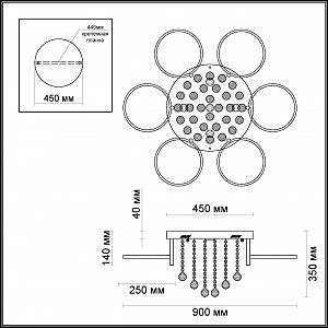 Потолочная светодиодная люстра Velo Odeon Light 3955/96L