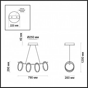 Светильник подвесной Odeon Light Olimpo 4016/34L