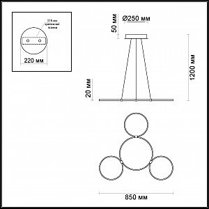 Подвесная светодиодная люстра Olimpo Odeon Light 4016/36AL