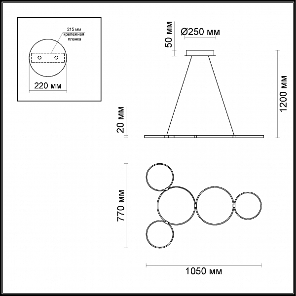 Подвесная светодиодная люстра Olimpo Odeon Light 4016/50L