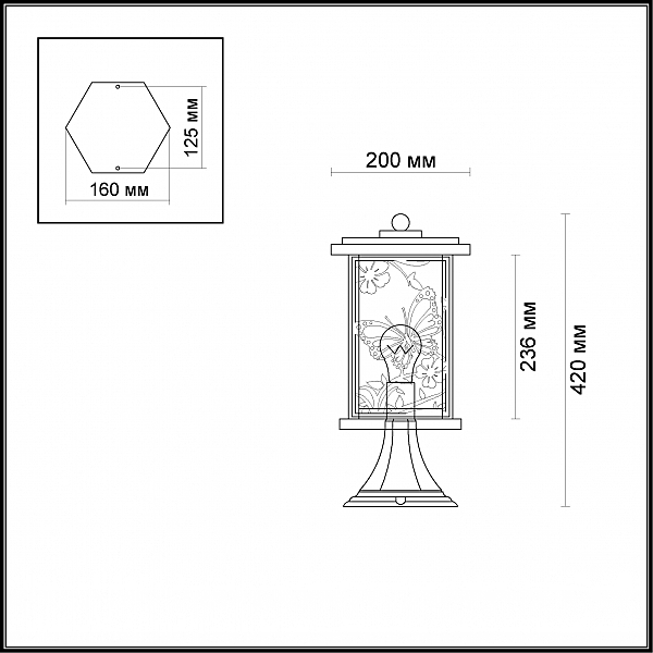 Уличный наземный светильник Odeon Light Papion 4038/1B