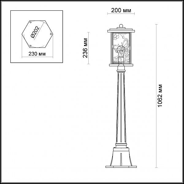 Столб фонарный уличный Odeon Light Papion 4038/1F