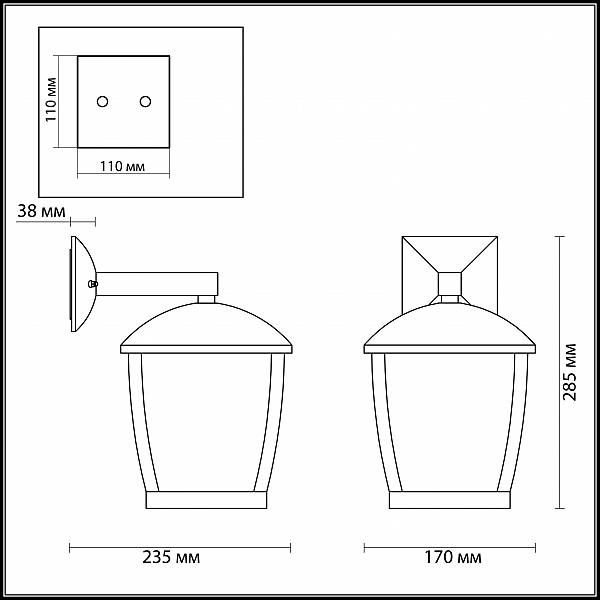 Уличный настенный светильник Odeon Light Tako 4051/1W