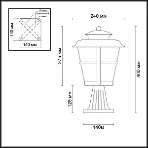 Уличный наземный светильник Odeon Light Aletti 4052/1B