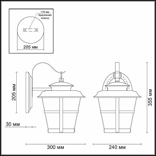 Уличный настенный светильник Odeon Light Aletti 4052/1W