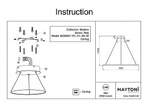 Светильник подвесной Maytoni Nola MOD807-PL-01-48-W