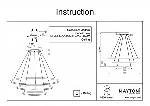 Светильник подвесной Maytoni Nola MOD807-PL-03-110-W