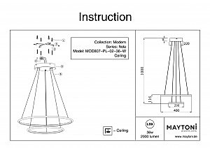 Светильник подвесной Maytoni Nola MOD807-PL-02-36-W