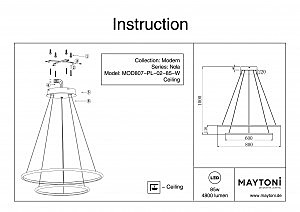 Светильник подвесной Maytoni Nola MOD807-PL-02-85-W