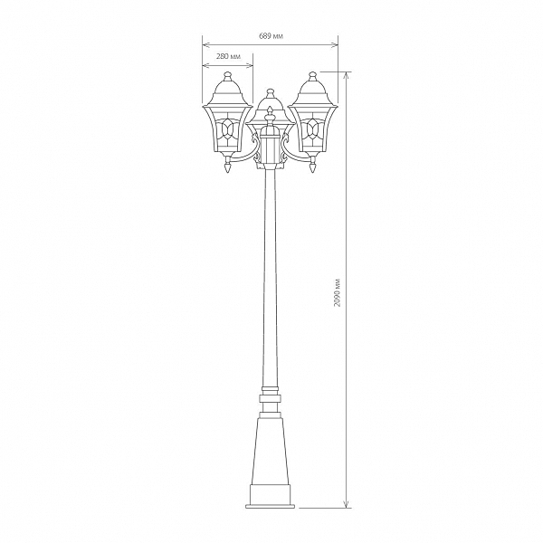 Столб фонарный уличный Elektrostandart Altair Altair F/3 черный