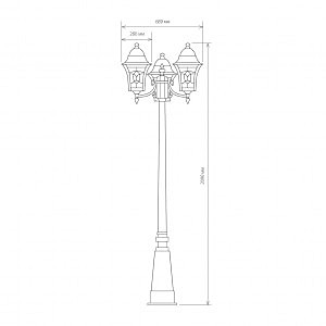 Столб фонарный уличный Elektrostandart Altair Altair F/3 черный