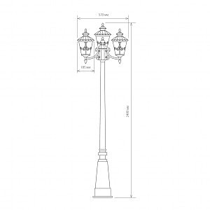 Столб фонарный уличный Elektrostandart Diadema Diadema F/3 (GLYF-8046F/3) черное золото