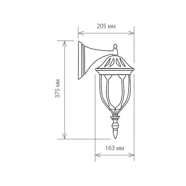 Уличный настенный светильник Elektrostandard 1002D 1002D черный / 9908-G (GL 1002D)