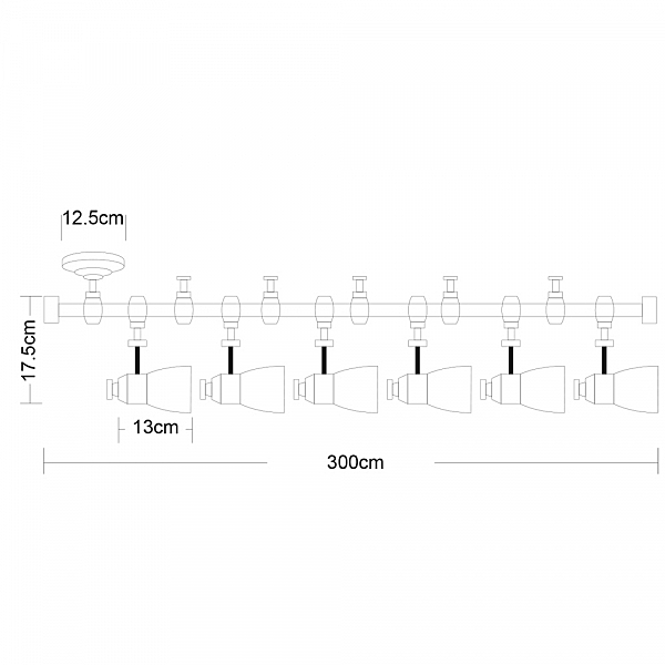 Трековая система Arte Lamp Rails A3058PL-6BK