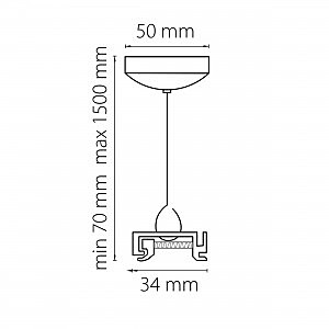 Подвес универсальный трековый 1,5 м для однофазных и трехфазных треков Lightstar Barra 504176