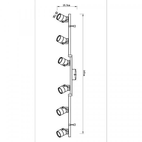 Светильник спот Arte Lamp Lente A1310PL-6BK