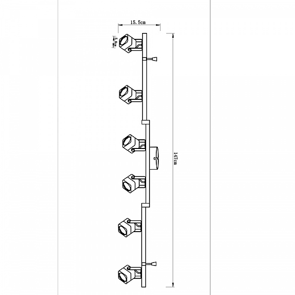 Светильник спот Arte Lamp Lente A1314PL-6BK