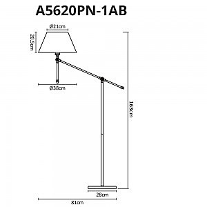 Торшер Arte Lamp Orlando A5620PN-1AB