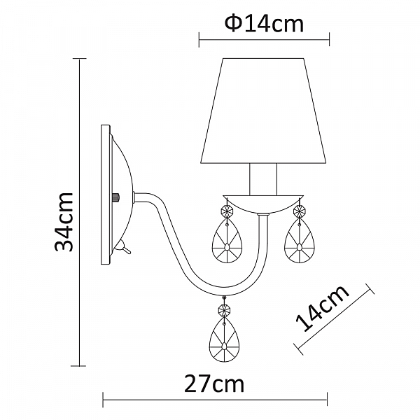 Настенное бра Arte Lamp Melisa A9123AP-1CC