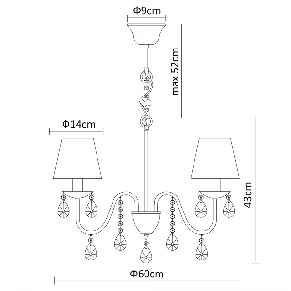 Подвесная люстра Arte Lamp Melisa A9123LM-5CC