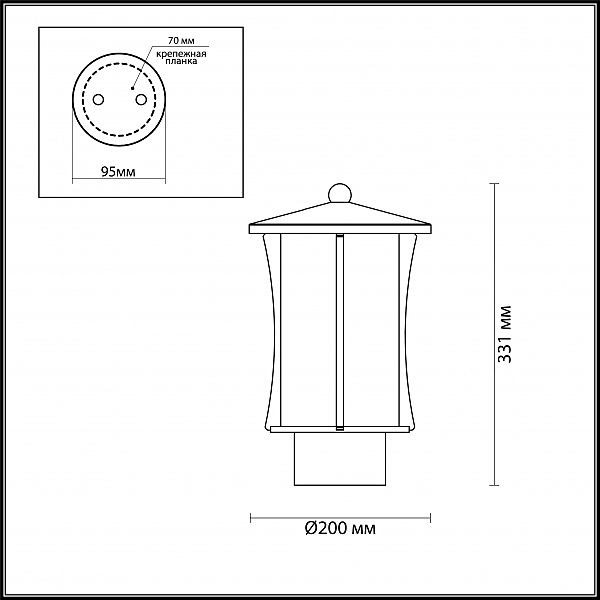 Уличный наземный светильник Odeon Light Galen 4173/1B