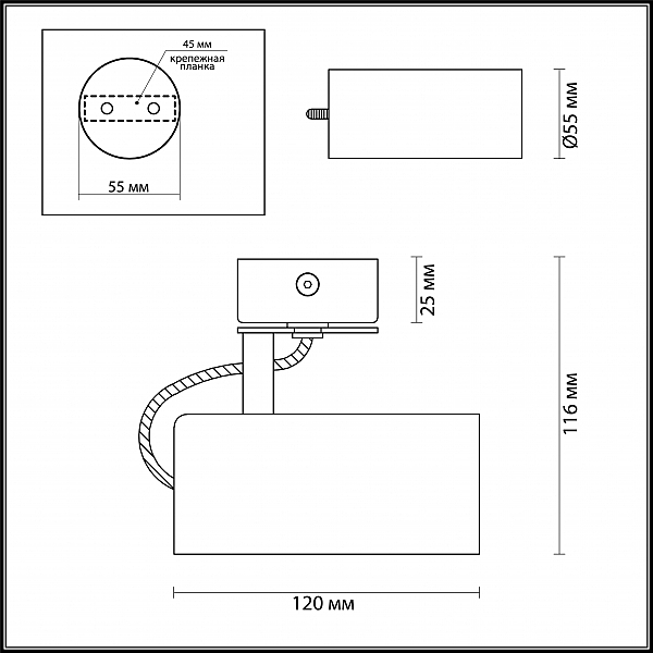 Светильник спот Odeon Light Corse 3872/1C