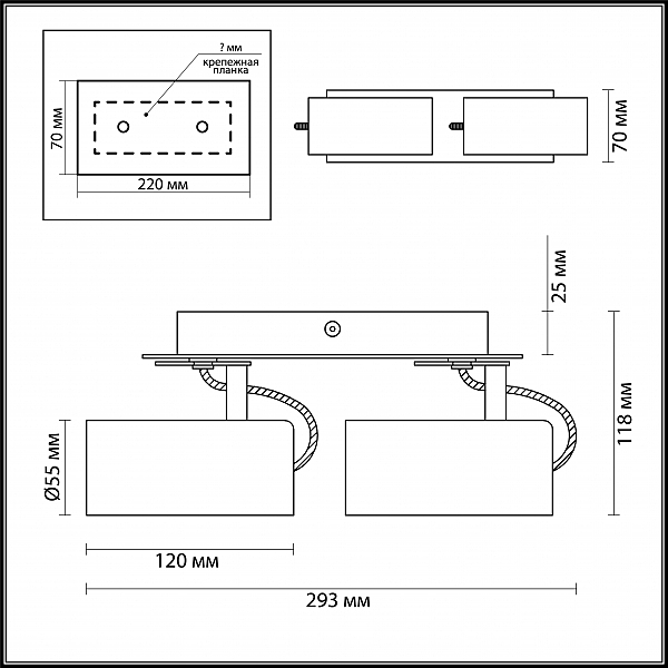 Светильник спот Odeon Light Corse 3873/2C