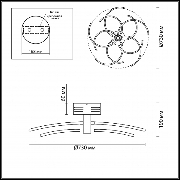 Потолочная люстра Odeon Light Kola 4103/90L