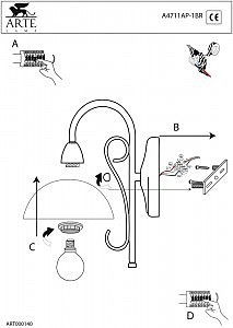 Настенное бра Arte Lamp BLAKE A4711AP-1BR