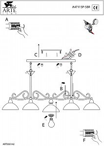 Подвесная люстра Arte Lamp BLAKE A4711SP-5BR