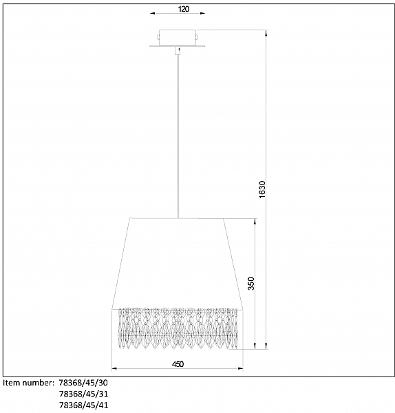 Подвесная люстра Lucide Dolti 78368/45/30