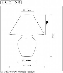 Настольная лампа Lucide Ramzi 47507/81/43
