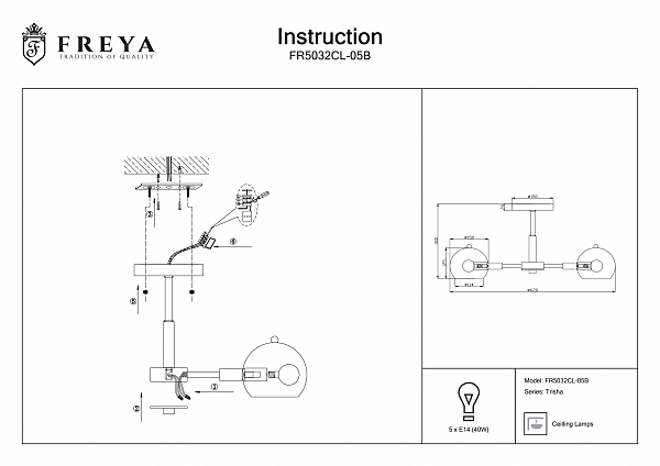 Потолочная люстра Freya Trisha FR5032CL-05B