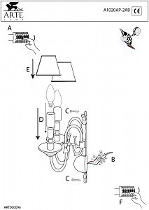 Бра Arte Lamp FLEMISH A1020AP-2AB
