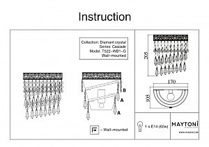 Настенное бра Maytoni Cascade T522-WB1-G