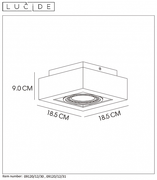 Накладной светильник Lucide Zefix 09120/12/30